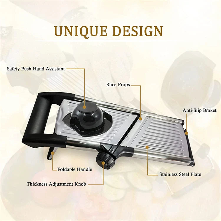 Adjustable Thickness Stainless Steel Mandoline Slicer