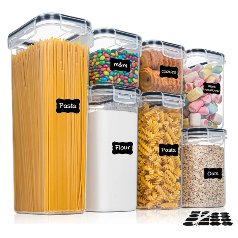 Airtight BPA-Free Stackable Food Storage Containers (7-Piece Set)