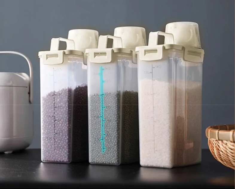 Airtight Built-In Dispenser Grain Storage Container (1.75–3L)