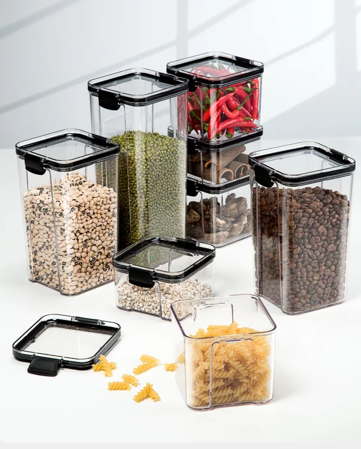 Airtight Clear Acrylic Stackable Storage Jars
