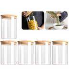 Airtight Glass Food Storage Jars With Wooden Lids (Set of 5)