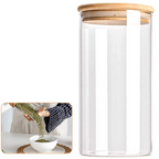 Airtight Glass Food Storage Jars With Wooden Lids (Set of 5)