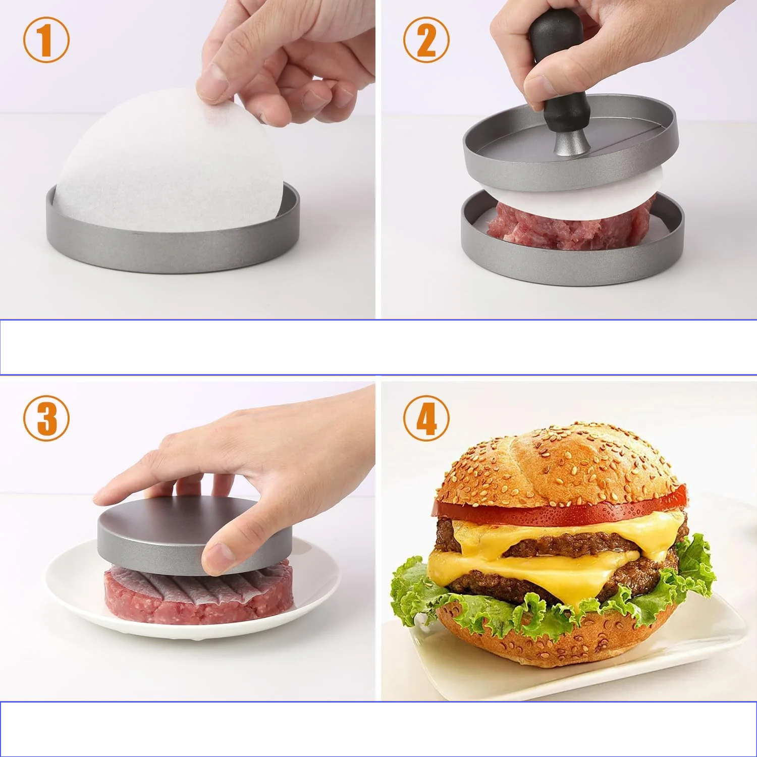Aluminum Nonstick Burger Press (4.3-Inch)