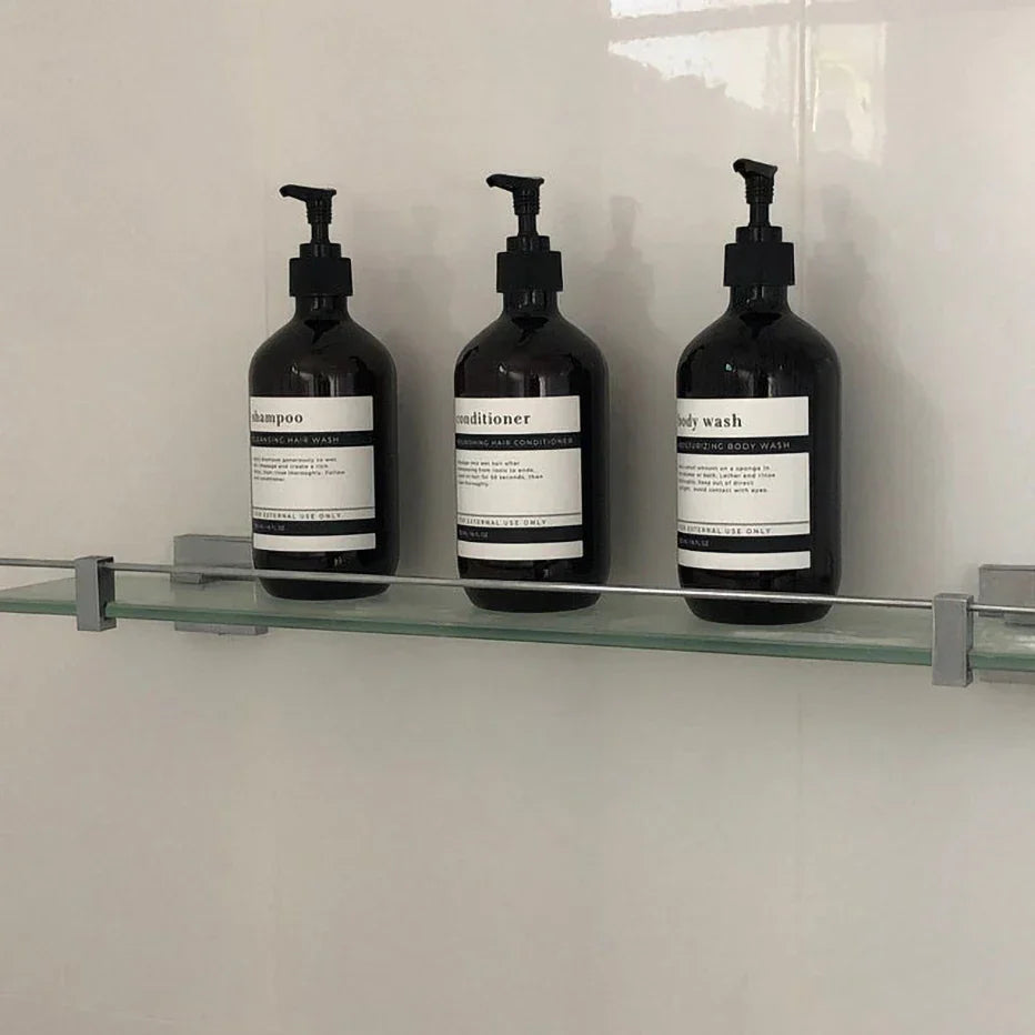 Amber PET Refillable Pump Bottles (500 ml)