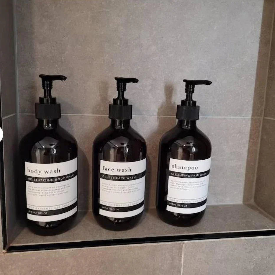 Amber PET Refillable Pump Bottles (500 ml)