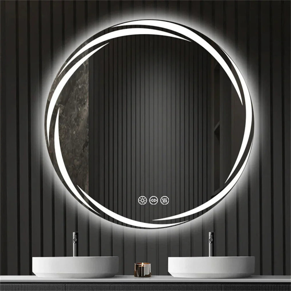 Anti-Fog 3-Color LED Round Mirror (Frameless)