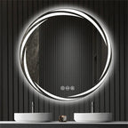 Anti-Fog 3-Color LED Round Mirror (Frameless)