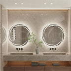 Anti-Fog 3-Color LED Round Mirror (Frameless)