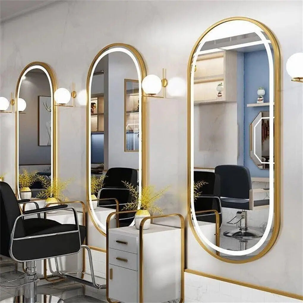 Anti-Fog Adjustable LED Bathroom Mirror (Gold Aluminum Frame)