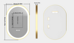 Anti-Fog Adjustable LED Bathroom Mirror (Gold Aluminum Frame)