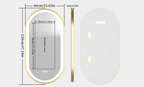Anti-Fog Adjustable LED Bathroom Mirror (Gold Aluminum Frame)
