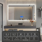 Anti-Fog Dimmable LED Bathroom Mirror (24 x 48 in)