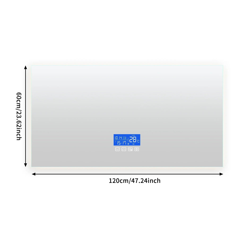 Anti-Fog Dimmable LED Bathroom Mirror (24 x 48 in)