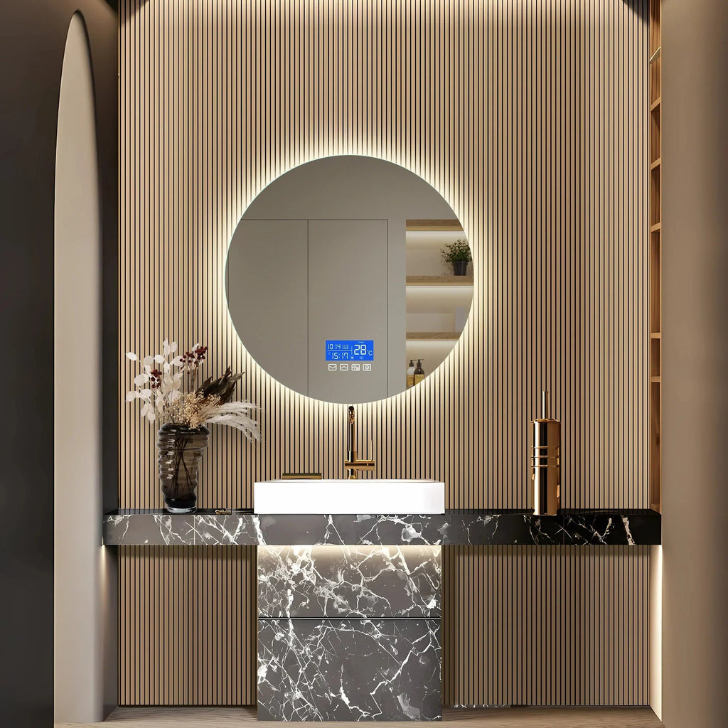Anti-Fog Dimmable LED Vanity Mirror (24-Inch Round)
