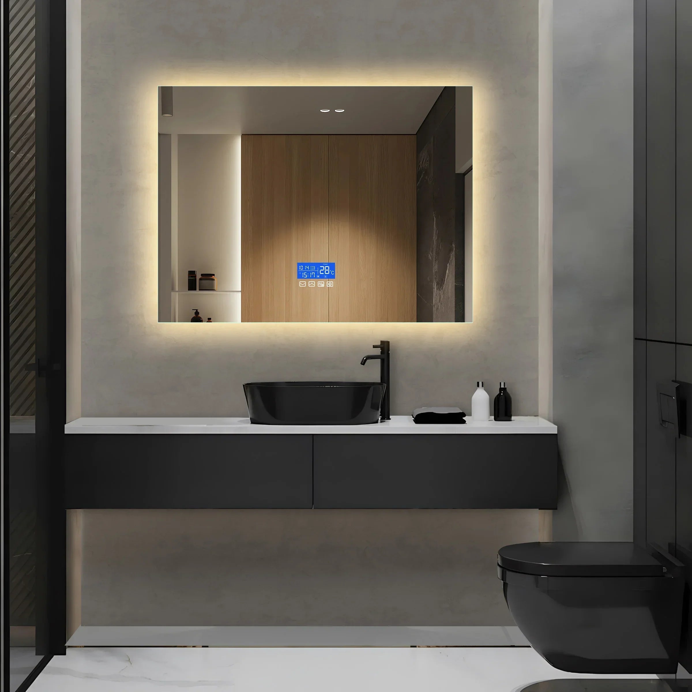 Anti-Fog Touch Dimmable LED Bathroom Mirror (24 x 32 in)