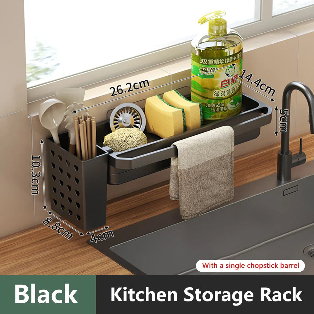 Anti-Slip & Ventilated ABS Sink Organizer (Freestanding Or Edge-Mount)
