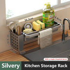 Anti-Slip & Ventilated ABS Sink Organizer (Freestanding Or Edge-Mount)