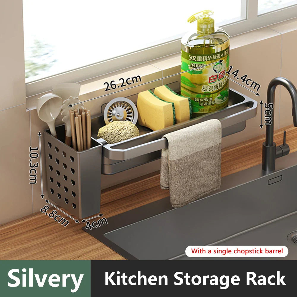 Anti-Slip & Ventilated ABS Sink Organizer (Freestanding Or Edge-Mount)