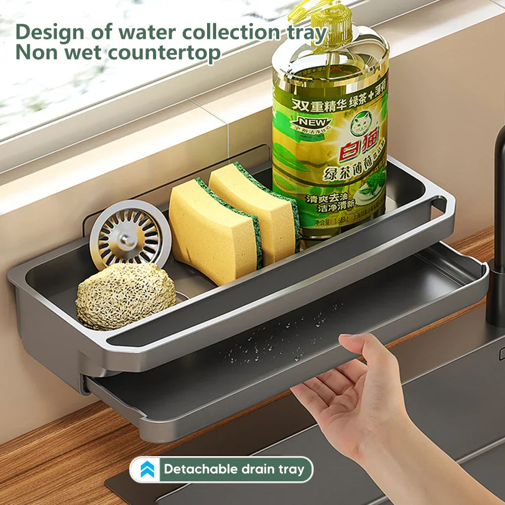 Anti-Slip & Ventilated ABS Sink Organizer (Freestanding Or Edge-Mount)