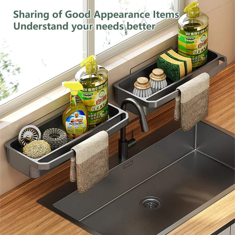Anti-Slip & Ventilated ABS Sink Organizer (Freestanding Or Edge-Mount)