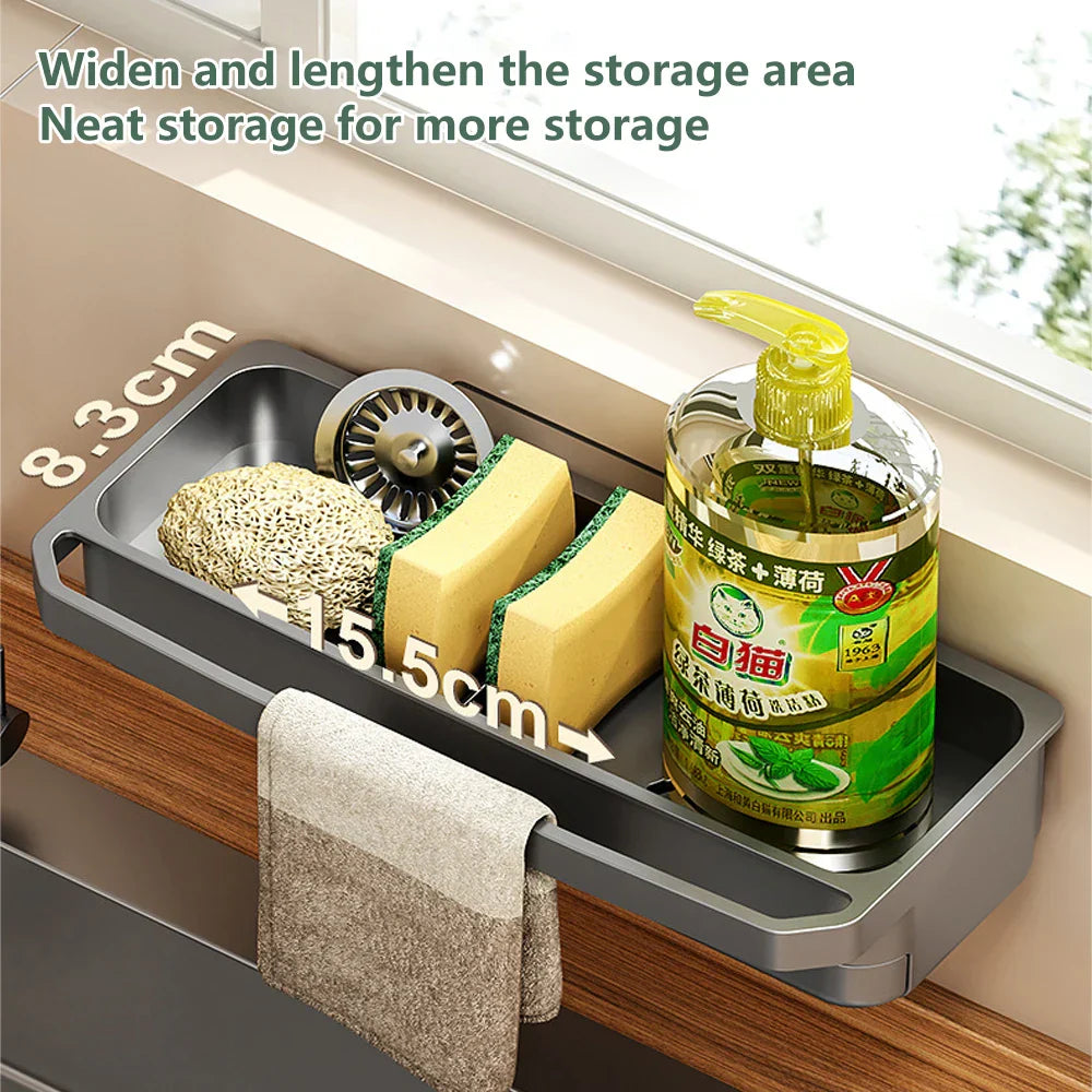 Anti-Slip & Ventilated ABS Sink Organizer (Freestanding Or Edge-Mount)