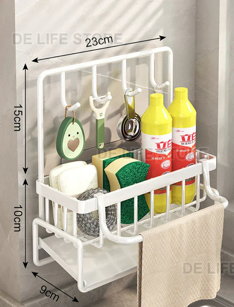 Anti-Slip & Ventilated ABS Sink Organizer (Freestanding Or Edge-Mount)