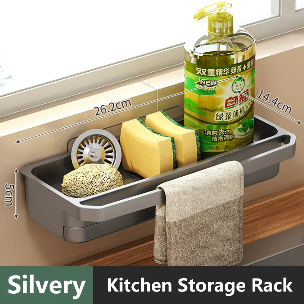 Anti-Slip & Ventilated ABS Sink Organizer (Freestanding Or Edge-Mount)