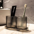 Anti-Tip Colorful Rinse Cup & Toothbrush Holder