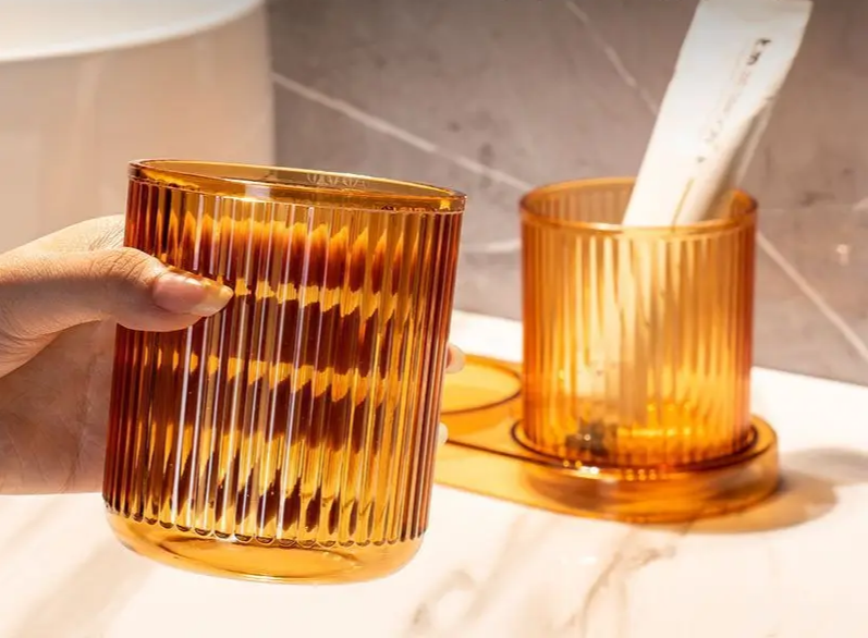 Anti-Tip Colorful Rinse Cup & Toothbrush Holder