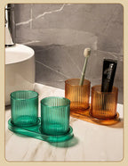 Anti-Tip Colorful Rinse Cup & Toothbrush Holder
