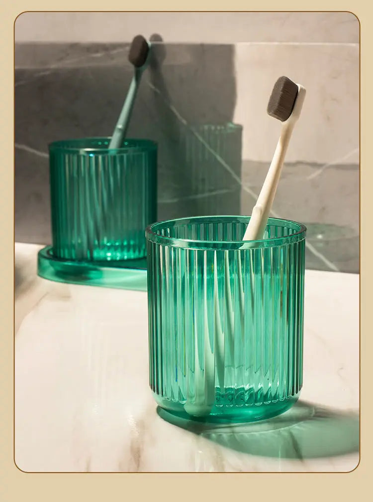 Anti-Tip Colorful Rinse Cup & Toothbrush Holder