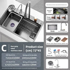 Antibacterial Stainless Steel Single-Basin Kitchen Sink (With Faucet & Soap Dispenser)