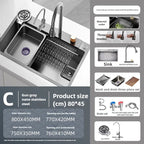 Antibacterial Stainless Steel Single-Basin Kitchen Sink (With Faucet & Soap Dispenser)