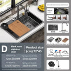 Antibacterial Stainless Steel Single-Basin Kitchen Sink (With Faucet & Soap Dispenser)