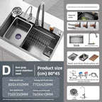 Antibacterial Stainless Steel Single-Basin Kitchen Sink (With Faucet & Soap Dispenser)