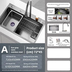 Antibacterial Stainless Steel Single-Basin Kitchen Sink (With Faucet & Soap Dispenser)