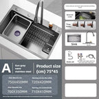Antibacterial Stainless Steel Single-Basin Kitchen Sink (With Faucet & Soap Dispenser)
