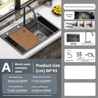 Antibacterial Stainless Steel Single-Basin Kitchen Sink (With Faucet & Soap Dispenser)