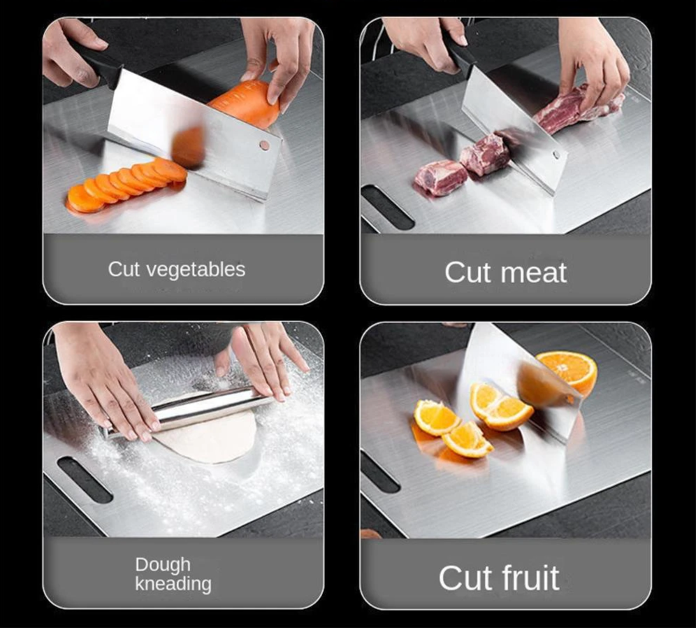 Antibacterial Titanium-Coated 316 Stainless Steel Cutting Board (Double-Sided)