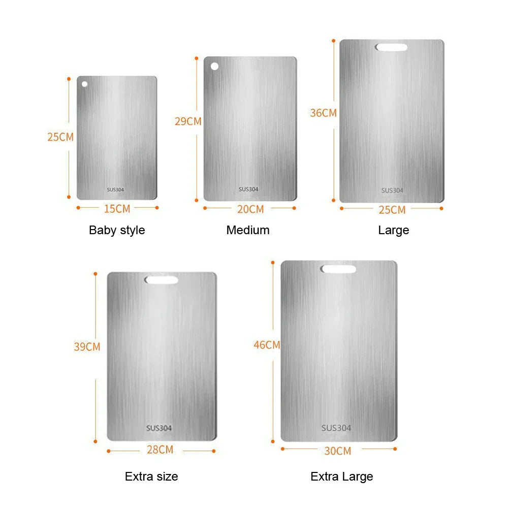 Antibacterial Titanium-Coated 316 Stainless Steel Cutting Board (Double-Sided)
