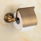 Antique Black Forged-Iron-Inspired Wall-Mounted Toilet Paper Holder (Screws Included)