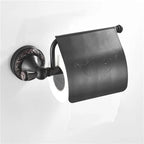 Antique Black Forged-Iron-Inspired Wall-Mounted Toilet Paper Holder (Screws Included)