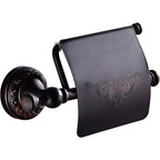 Antique Black Forged-Iron-Inspired Wall-Mounted Toilet Paper Holder (Screws Included)