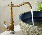 Antique Gold 360° Swivel Sink Faucet (Single-Handle)