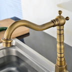 Antique Gold 360° Swivel Sink Faucet (Single-Handle)