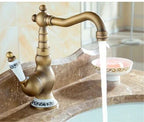 Antique Gold 360° Swivel Sink Faucet (Single-Handle)