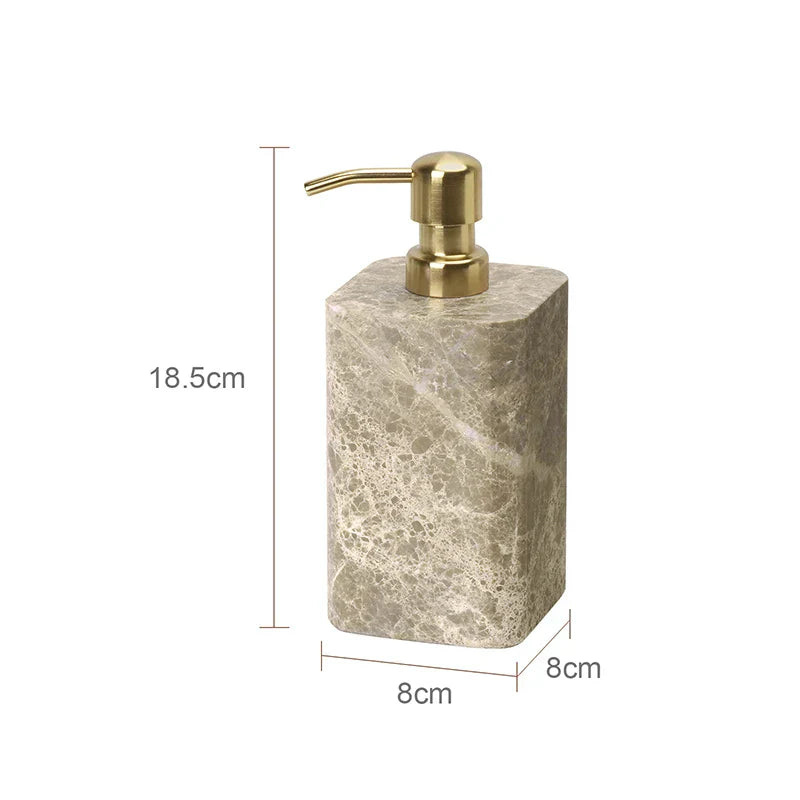 Authentic Emperador Light Marble Bathroom Accessory Set (7-Piece)