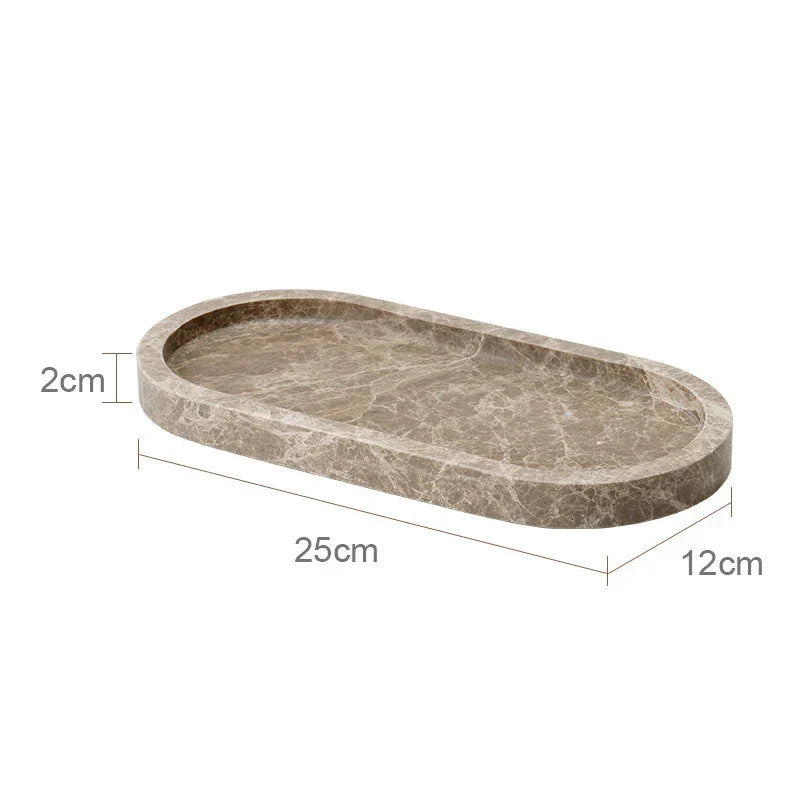 Authentic Emperador Light Marble Bathroom Accessory Set (7-Piece)