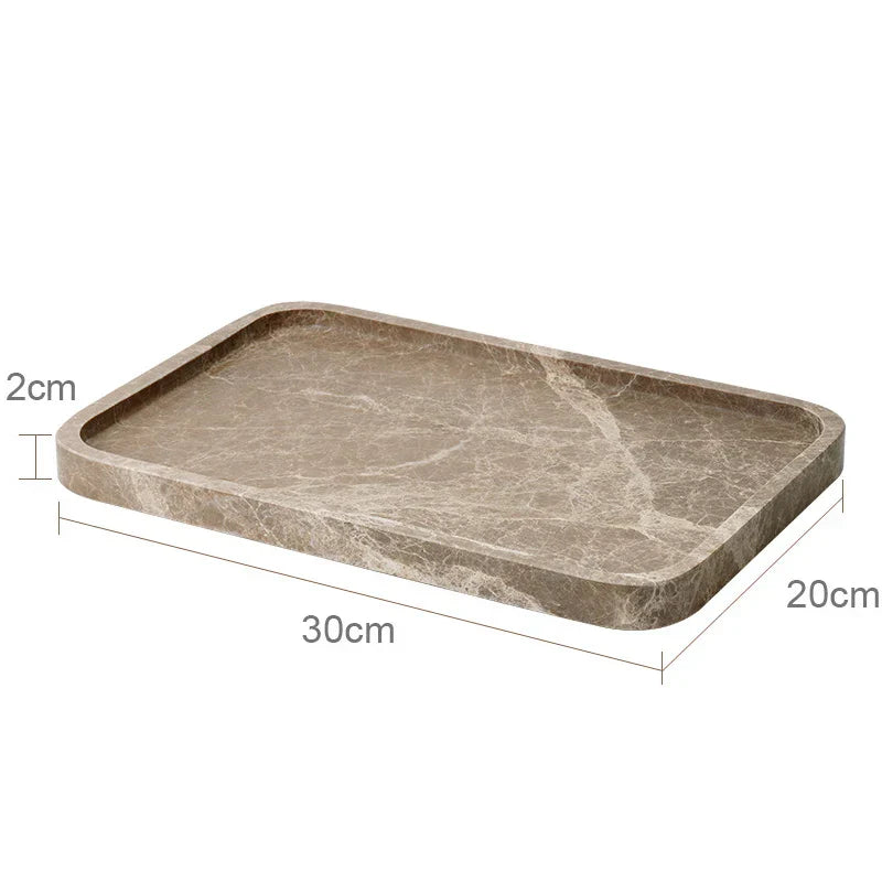 Authentic Emperador Light Marble Bathroom Accessory Set (7-Piece)