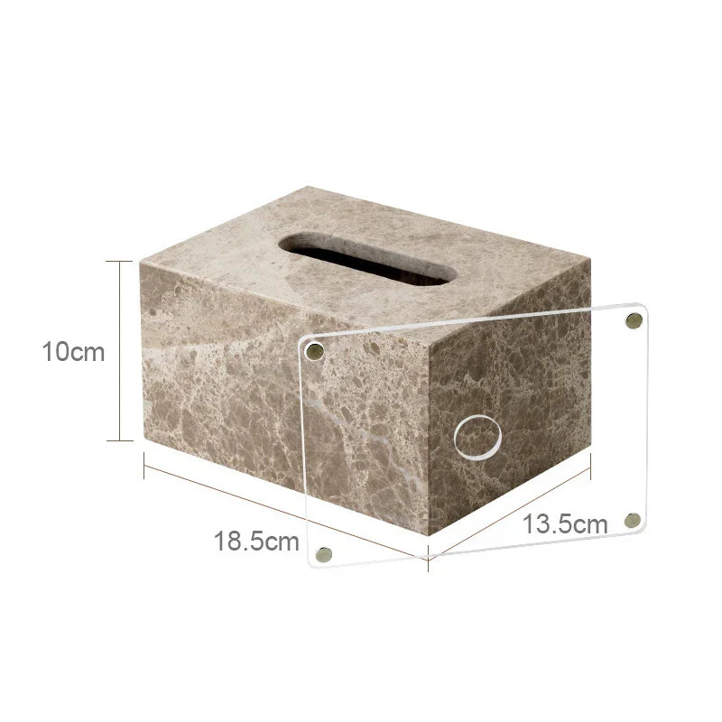 Authentic Emperador Light Marble Bathroom Accessory Set (7-Piece)